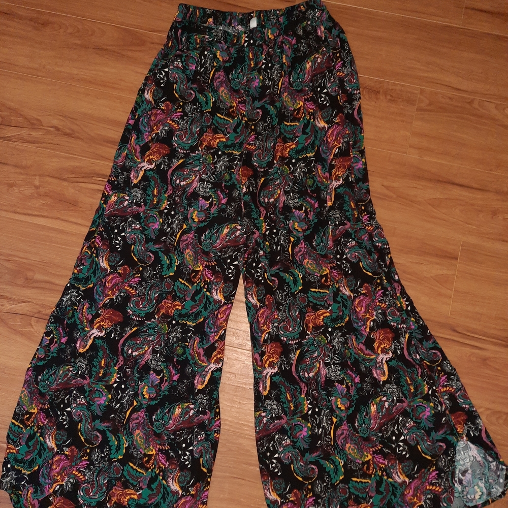 Free People Multicolor Paisley Wide Leg Pants